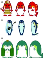 CK (ChieKajiwara)さんの真鯛(マダイ)と鯵(アジ)と鰤(ブリ)のキャラクターデザインへの提案