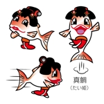 うさぎいち (minagirura27)さんの真鯛(マダイ)と鯵(アジ)と鰤(ブリ)のキャラクターデザインへの提案