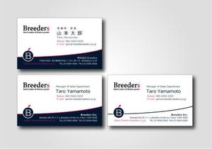 mf-designlabo (MichiyoFukada)さんの企業の成長と投資を支援する会社『BREEDERS, INC.』の名刺デザインへの提案