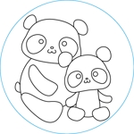 龍多アキ (aki_tatta)さんのパンダの親子塗り絵　4種への提案