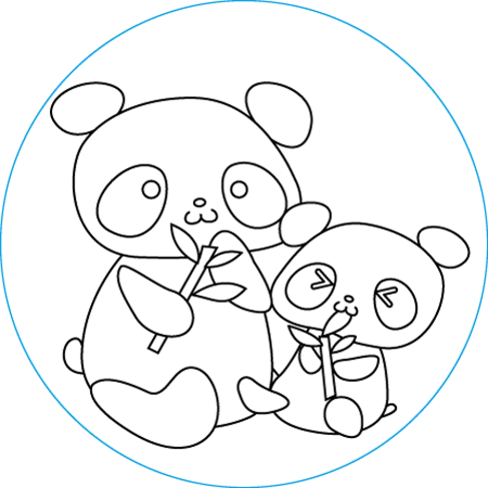 パンダの親子塗り絵　4種