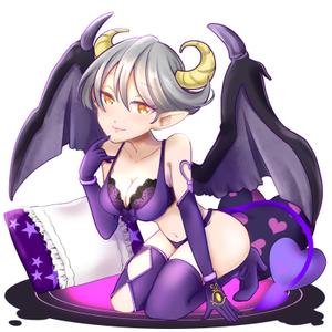かしはら (Peektank)さんのゲームに登場するモンスターのイラスト(サキュバス少女)への提案