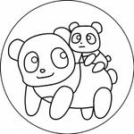  toroco (roro-d)さんのパンダの親子塗り絵　4種への提案