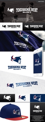 take5-design (take5-design)さんの新設　中学硬式野球部　TOKUSHIMA WEST　MAJOR’S　の　ロゴへの提案