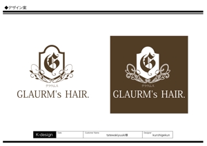 K-Design (kurohigekun)さんのGLAURM'sHAIR.もしくはGlaurm's Hair. のロゴへの提案
