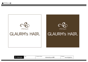 K-Design (kurohigekun)さんのGLAURM'sHAIR.もしくはGlaurm's Hair. のロゴへの提案
