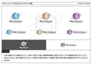 kometogi (kometogi)さんの不動産業等を運営している「ＭＡホールディングス株式会社」のロゴ作成への提案