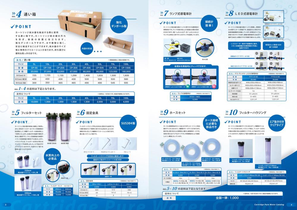 純水器のカタログ（８P)の制作依頼