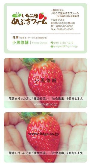 YH Design (yoshi_design)さんの一般社団法人「いちごの里めぶきファーム」の名刺デザインへの提案