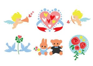 垣内美智子 (nekoninja)さんの結婚式で使用できるイラスト（こちらで刺繍デザインに変換）への提案