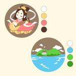 AQUA ARIS (AA_info)さんの弁天さまと竹生島のイラストへの提案