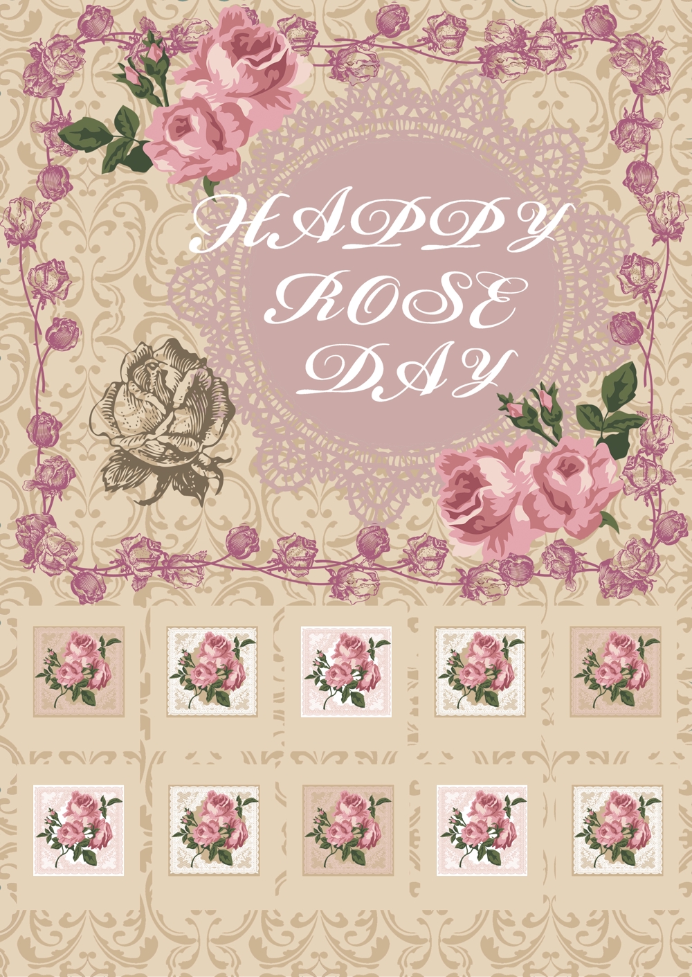 6月2日ローズの日　記念切手シートのデザイン