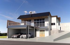 j4.5 (yps3333)さんの【住宅兼別荘の大屋根部分のデザインパース（４方向）作成依頼】への提案