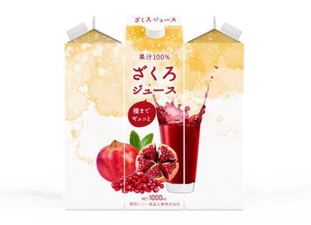 浅川光 (hikaruasakawa)さんの無添加ざくろ100％ジュース　1000ml 紙パック　パッケージデザインへの提案