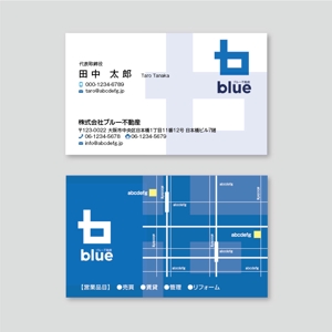 トランプス (toshimori)さんの不動産会社「株式会社ブルー不動産」の名刺デザインへの提案