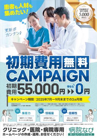 KonKon (KonKon)さんの医療機関(クリニック・医院・病院)に配布するホームページサービス提案用チラシの作成(表・裏)への提案