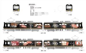 C DESIGN (conifer)さんの「あなたのデザインが町を走る！？」電車フルラッピング[近江牛の老舗 松喜屋]デザイン案公募への提案