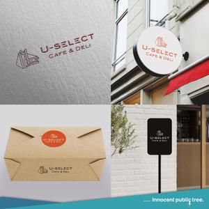 Innocent public tree (nekosu)さんのカフェ「U-SELECT CAFE & DELI」のロゴとロゴイラストマークへの提案