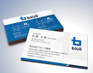 kame (kamekamesan)さんの不動産会社「株式会社ブルー不動産」の名刺デザインへの提案