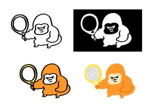 ノグチマリコ (collo)さんのTシャツ胸全体に印刷する テニスをするゴリラのデザインへの提案