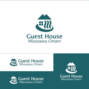 Q (qtoon)さんの長期滞在型ゲストハウス「Guest House Mizusawa Onsen」のロゴへの提案