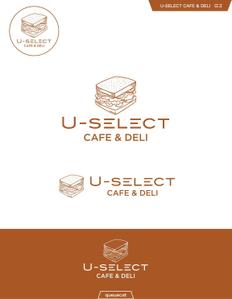 queuecat (queuecat)さんのカフェ「U-SELECT CAFE & DELI」のロゴとロゴイラストマークへの提案