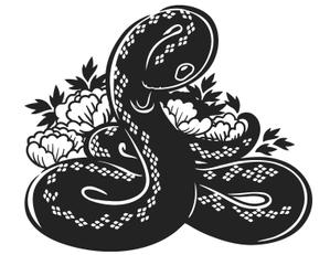 にらぐて (niragute)さんの蛇年アイテムデザイン　箔押し用単色データイラスト蛇への提案
