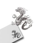 dwork (dwork)さんの贈答品と一緒にはがきサイズの用紙に『のぼり龍』のワンポインロゴへの提案