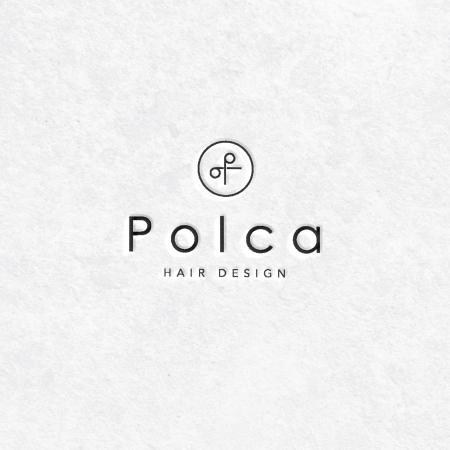 take5-design (take5-design)さんの美容室　Hair design Polca のロゴへの提案