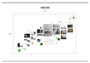 K-Design (kurohigekun)さんの会社エントランスの壁に飾る、社史パネルの配置デザイン図への提案