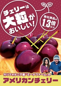 飯田 (Chiro_chiro)さんの青果売場に飾る「チェリーは大粒がおいしい！」ポスターへの提案