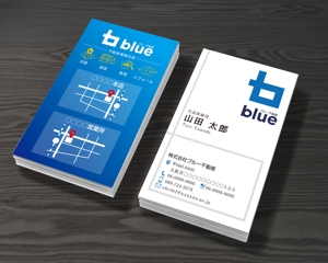 A.Tsutsumi (Tsutsumi)さんの不動産会社「株式会社ブルー不動産」の名刺デザインへの提案