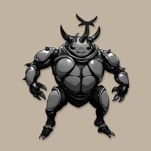  Smoozy (smoozee)さんのカブトムシを擬人化させて力強くポーズしてニッと笑ったイラストへの提案