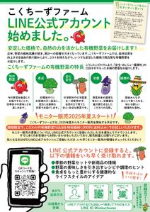 駿 (syuninu)さんの有機野菜販売の新事業に関するLINE公式アカウント登録お願いのチラシへの提案