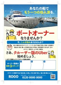hanako (nishi1226)さんのボートシェアリングのボートオーナー、ボート利用者の集客チラシへの提案