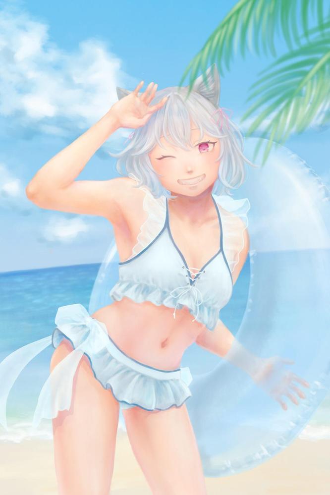 既存キャラクター(Vtuber)の水着イラスト