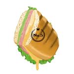 OGR Lab (one_giant_reptile)さんの【ランチ】キューバンサンドカフェ「No.5」のキューバンサンドのイラストへの提案