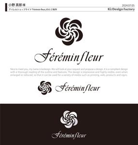 K'z Design Factory (kzdesign)さんのアパレルショップサイト「Férémin fleur」のロゴへの提案