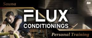 takumikudou0103 (takumikudou0103)さんのパーソナルジム＆サウナ FLUX CONDITIONINGS 看板デザイン（横95.3　縦39.5）への提案