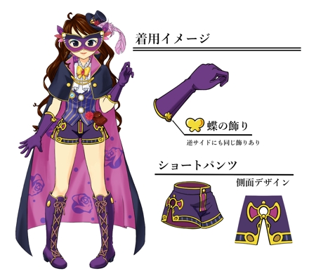 riobi (riobi)さんの女怪盗の衣装デザイン（手袋とショートパンツのみ）への提案