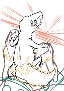 IKUSA(イクサ) (Kawabitaki)さんの新事務所に飾る【A1トカゲ】の絵への提案