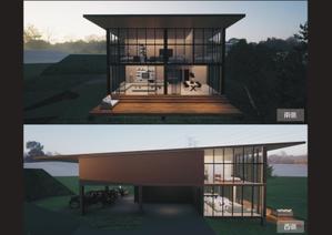 Lilydesign　石井 (supika0123)さんの【住宅兼別荘の建築パース（４方向）の作成依頼】への提案