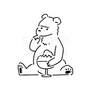 ITAZURA (itazura_design)さんのアウトドア商品にプリントする『アイスまたはかき氷を食べているクマ』のイラストへの提案