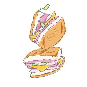 shinowazury (shinowazury)さんの【ランチ】キューバンサンドカフェ「No.5」のキューバンサンドのイラストへの提案