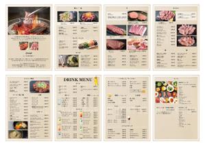 Ran. (605c101025ce8)さんの焼肉店のメニューデザイン（A4・8ページ）への提案