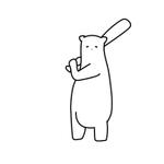 fofo (yuicoro)さんのアウトドア商品にプリントする『野球とサッカーをしているクマ』のイラストへの提案