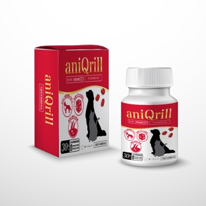 岩崎あきみ⌇かゆい所に手が届くデザイン (colors_plus0801)さんの動物サプリメント　クリルオイル　パッケージデザイン　商品名：aniQrillへの提案