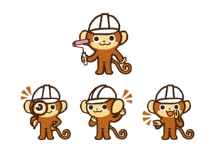 oyama_k (oyama_k)さんの外壁塗装専門店「塗るずら」の猿のメインキャラクターへの提案