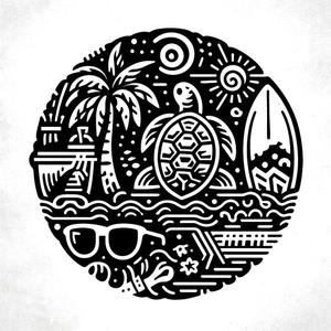 シアン (sialove2468)さんのハワイや海、バケーションを連想させるイラストへの提案