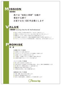 Q (bltSW)さんの社内用ポスター（経営理念）のデザインへの提案